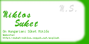 miklos suket business card